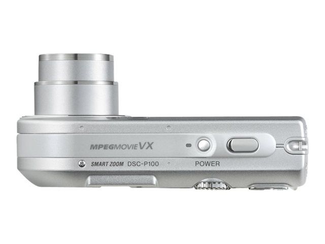 Sony CompactP100 Digital Camera - 5.1MP - 3x Optical Zoom - Carl Zeiss Lens - Silver