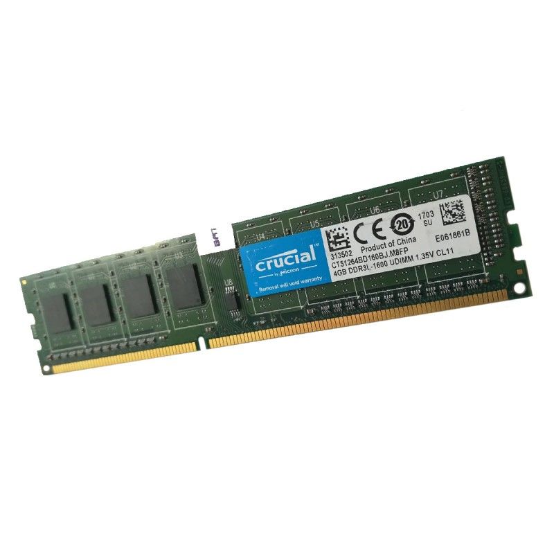 Crucial 4GB DDR3L RAM CT51264BD160BJ.M8FP (PC3L-12800U, CL11, 1.35V)
