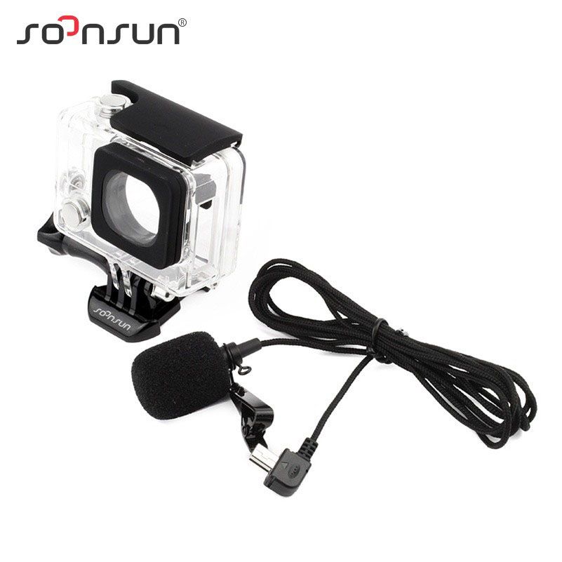 Étui de châssis transparent latéral pour GoPro Hero 4 + Microphone externe pour GoPro Hero 3+ 4
