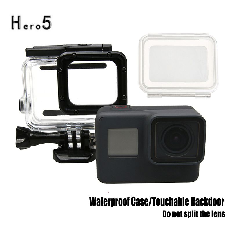 Étui étanche Yoins pour GoPro 5 + protecteur sous-marin de 45 m avec montage arrière tactile pour GoPro Hero 5 Noir