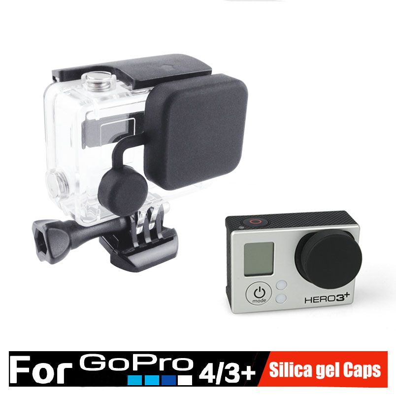 Yoins GoPro Accessory Silicone Lens Cap + Waterproof Housing Case for Go Pro Hero 3+ 4