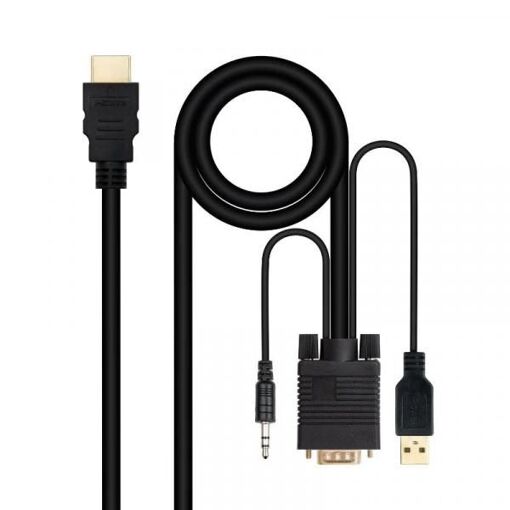 Câble et adaptateur NanoCable 10.15.4350, 1,8 m HDMI vers VGA avec audio