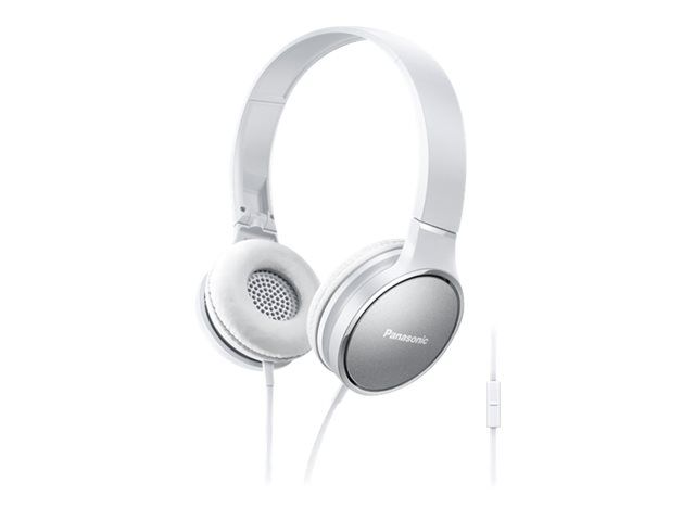 Panasonic RP-HF300ME Headphones with Microphone - Over Ear - Wired - 3.5mm Jack - White