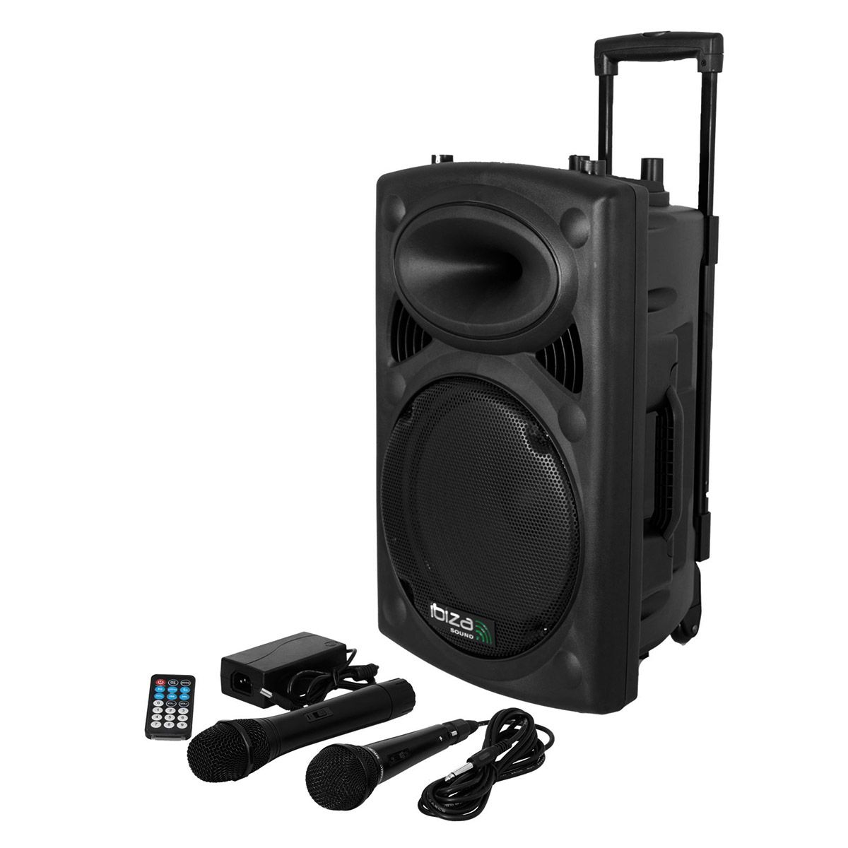Ibiza PORT8VHF-BT Portable Autonomous Sound System 8"/20cm with USB-MP3, Rec, Vox, Bluetooth, 1 Micro VHF & 1 Micro Cable