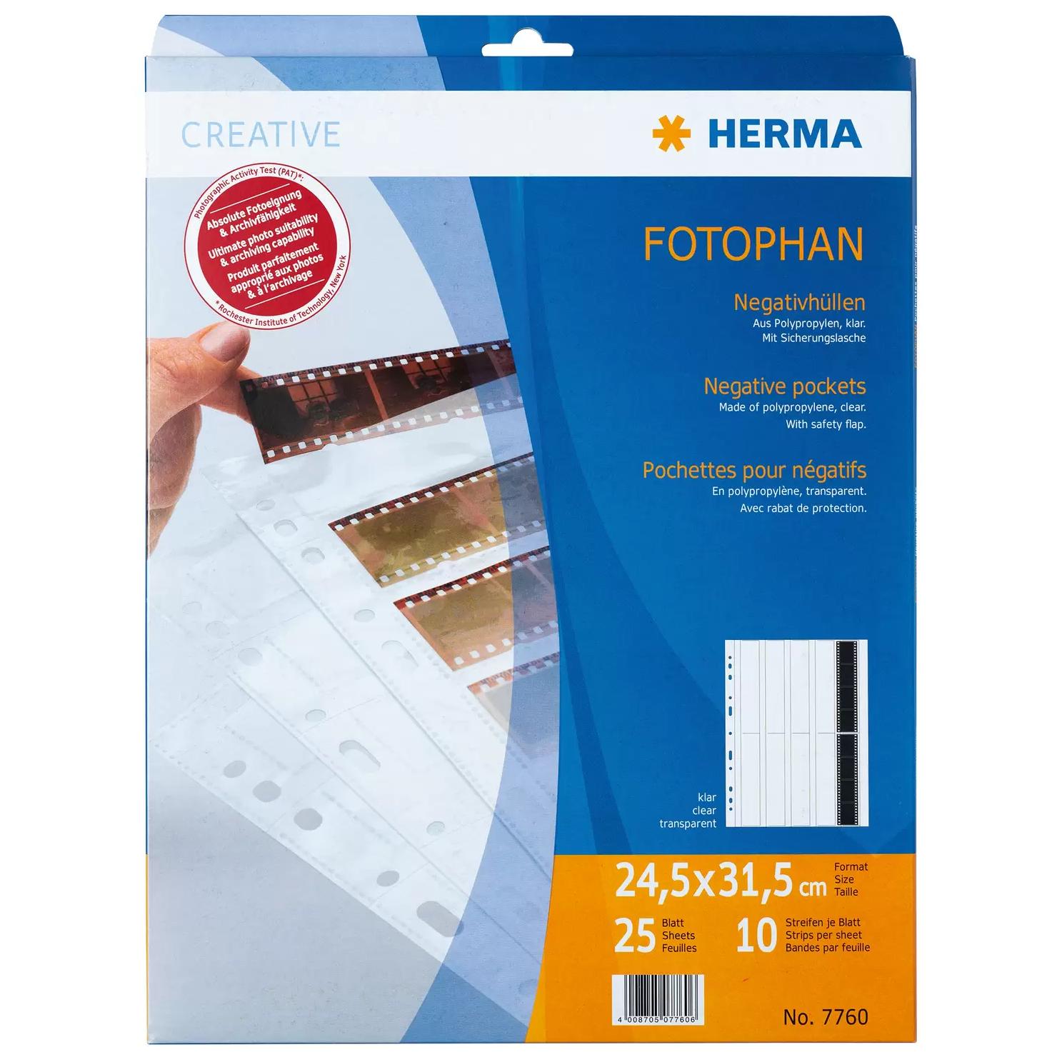 Herma 7760 Slide and Negative Photo Storage Pouch - 25 Page Negative Pocket