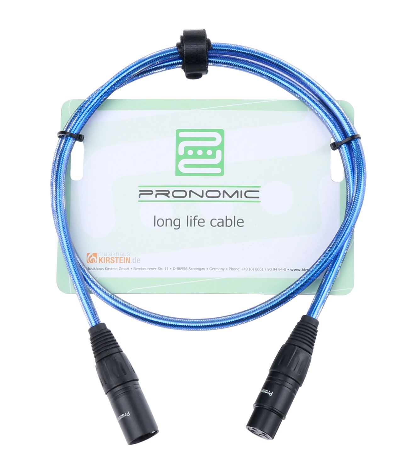Pronomic XLR Microphone Cable (1 m) - Metallic Blue