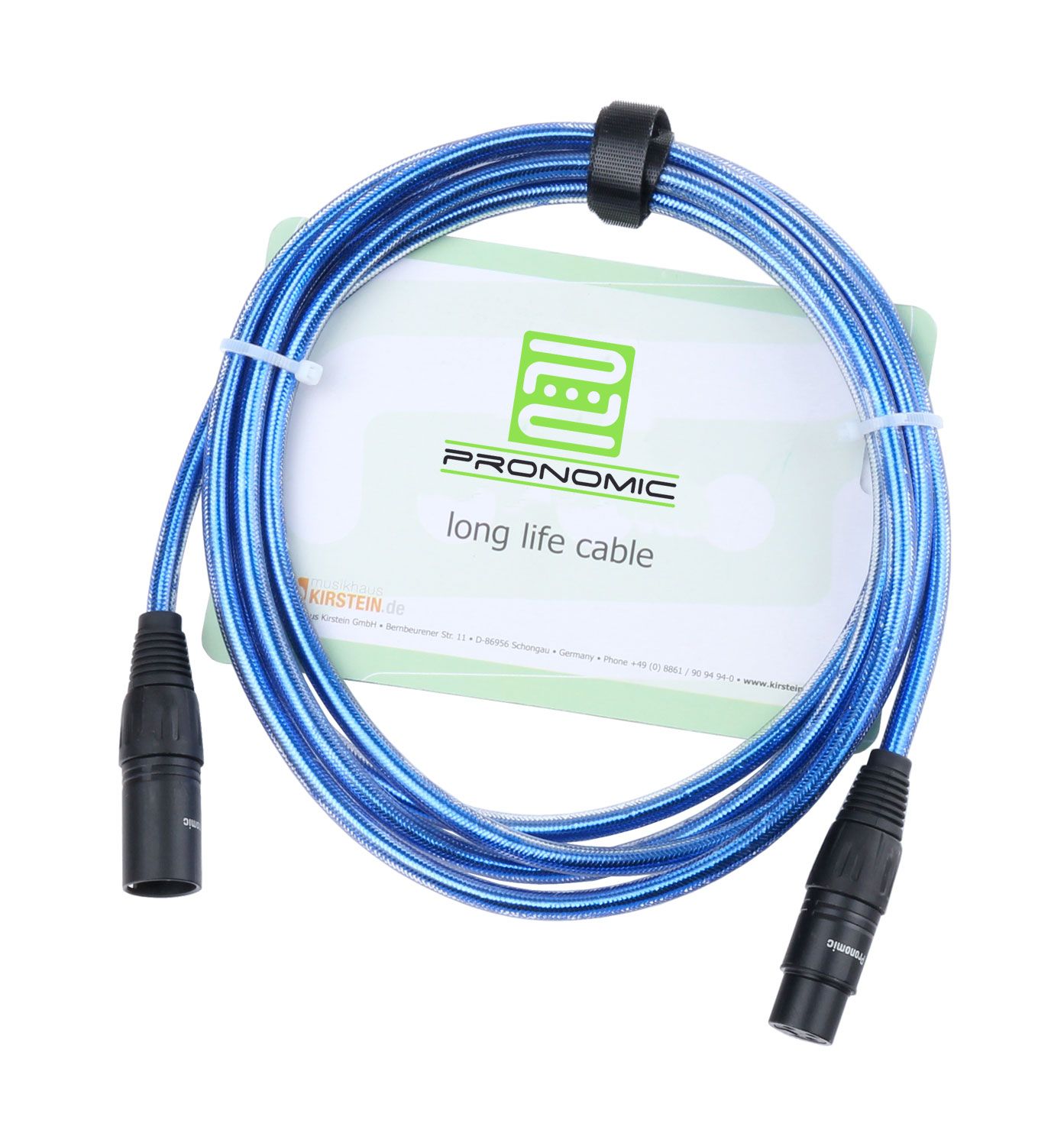 Pronomic XLR Cable Microphone (2.5m) - Metallic Blue