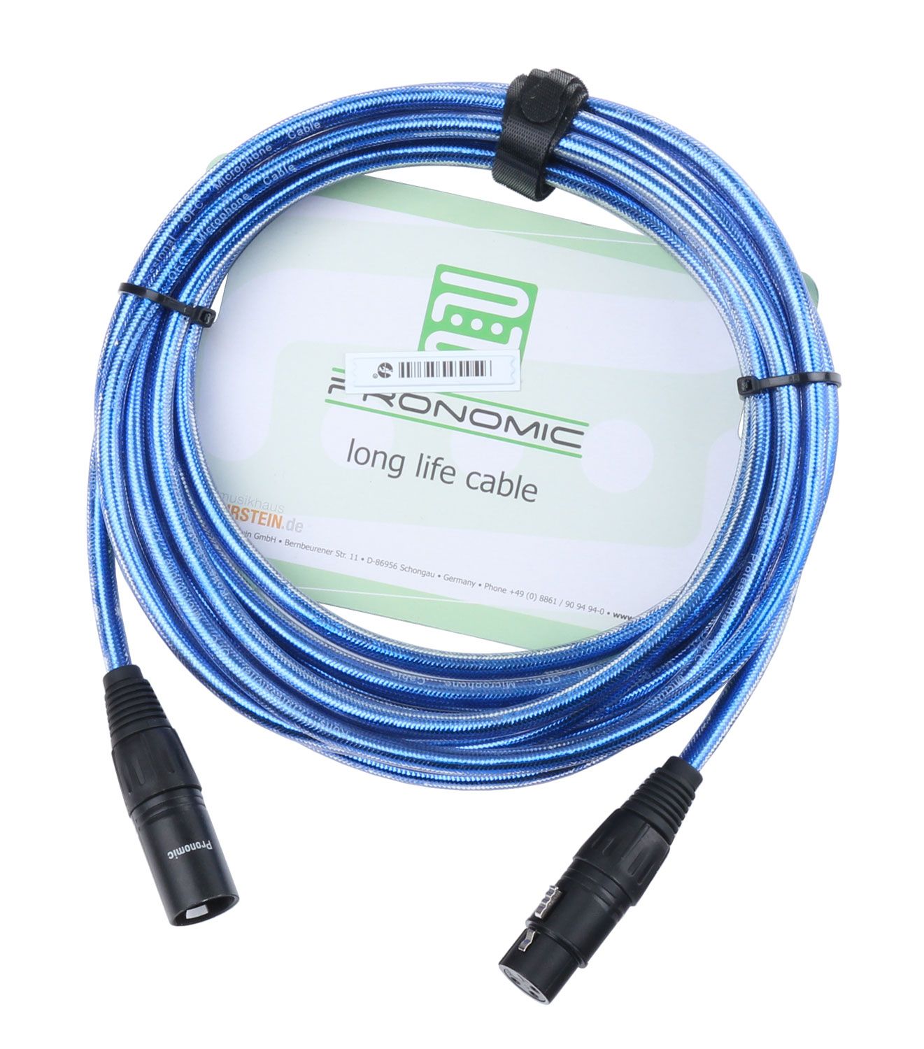 Pronomic XLR Microphone Cable (5m) - Metallic Blue