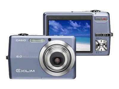 Cámaras digitales compactas Casio - 6,0 MP - Zoom óptico 3x - Flash de 8,3 MB - Azul