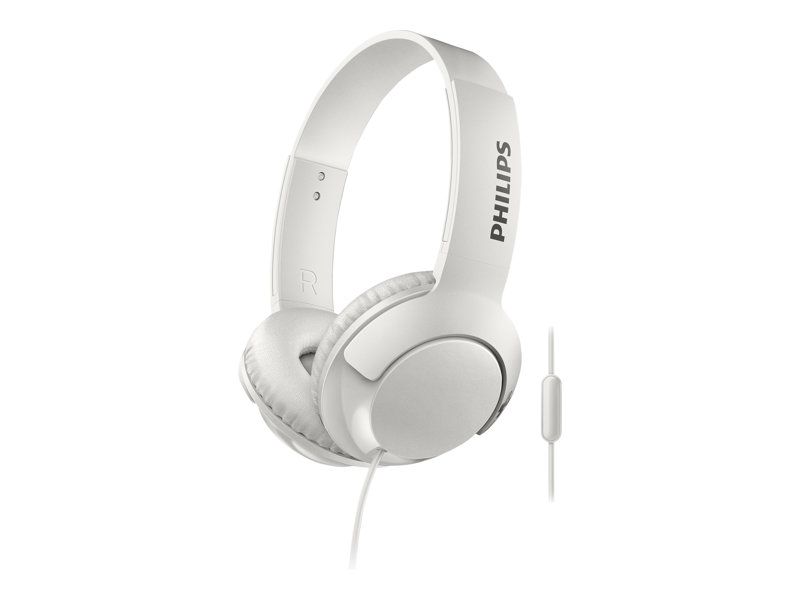Philips BASS+ SHL3075WT - Wired Over-Ear Headphones with Microphone - 3.5mm Jack - White