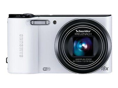 Samsung Compact Camera - 14.2MP - 720p - 18x Optical Zoom - Schneider 18m - Wireless LAN - White