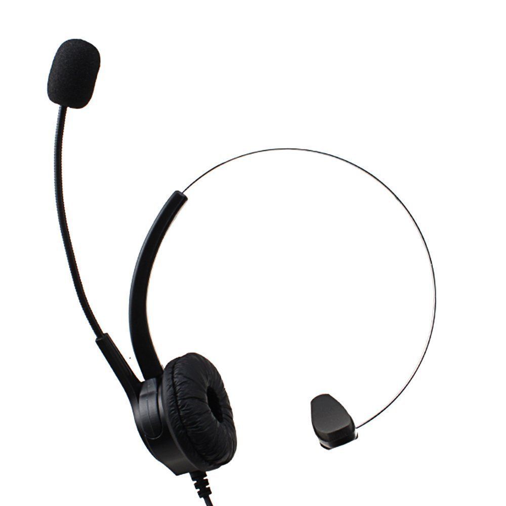 DOTOPON® Call Center Dialpad Headset: Noise Cancelling Headphone with 4-pin RJ9 Crystal Earpiece