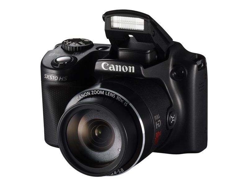 Canon PowerShot SX510 HS Compact Digital Camera - 12.1MP, 30x Optical Zoom, Wi-Fi - Black