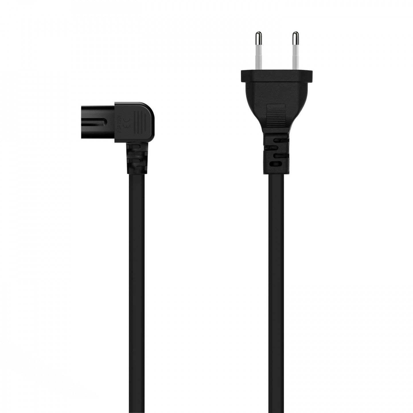 AISENS 3m Black Electric Cable CEE7/16 to C7 Coupler