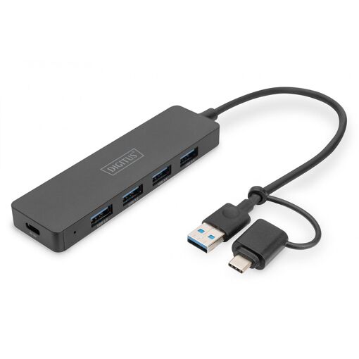 Hub USB 3.0 Digitus de 4 puertos, línea fina