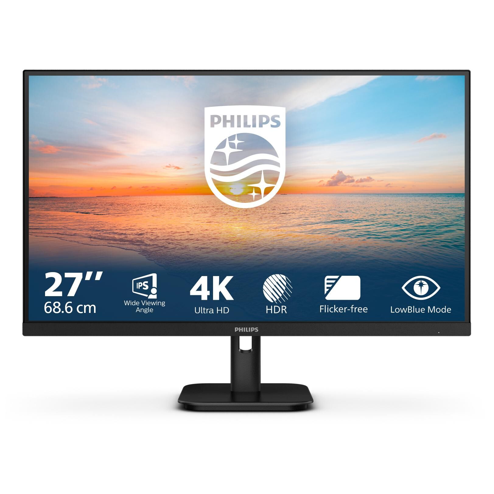 Philips 27E1N1800A - 1000 Series - écran LED - 27" - 3840 x 2160 4K @ 60 Hz - IPS - 350 cd/m² - 1000:1 - HDR10 - 4 ms - 2xHDMI, DisplayPort - haut-parleurs - noir