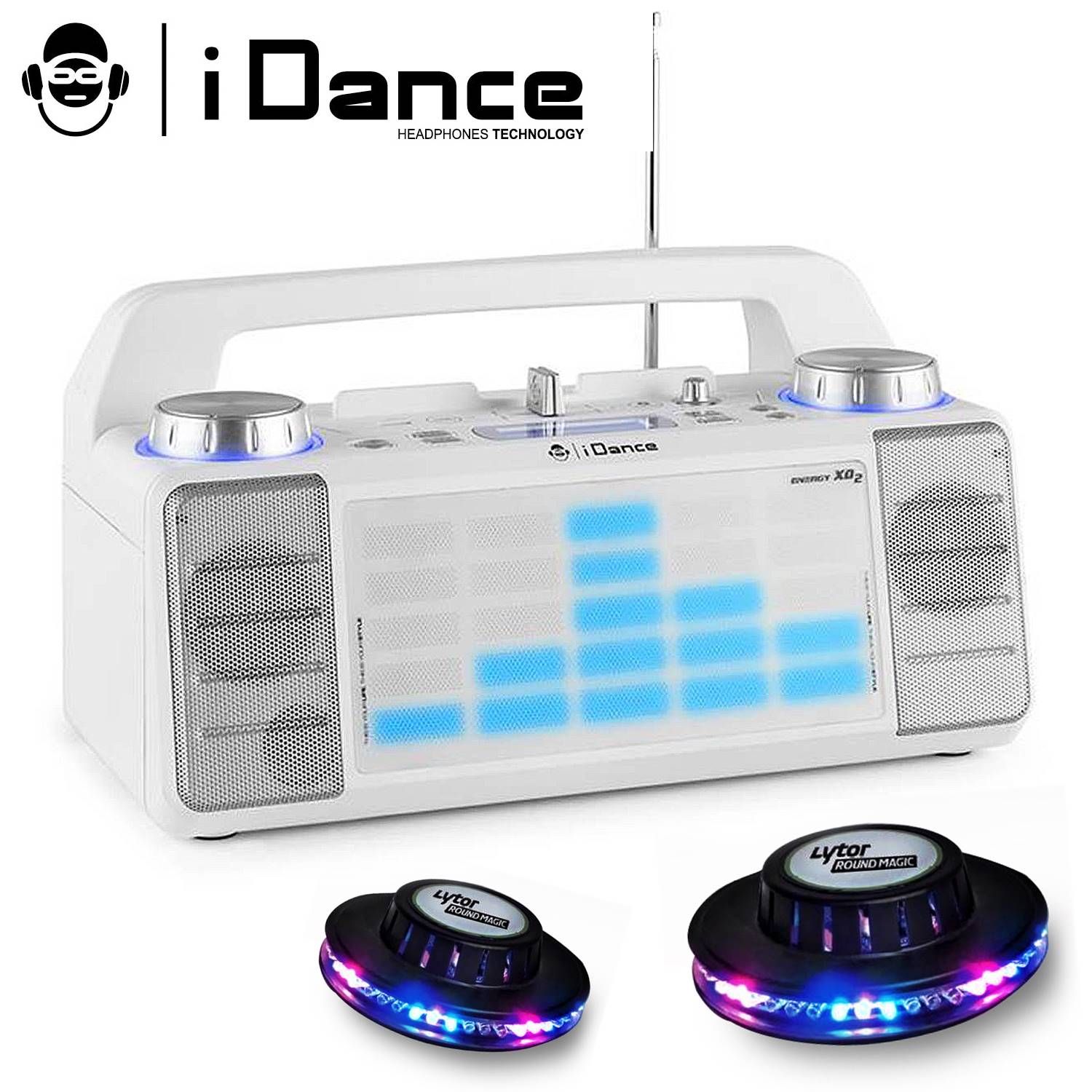 Idance XD2 50W LED Speaker with Bluetooth, AUX/FM/USB/Crossfader/Mixer