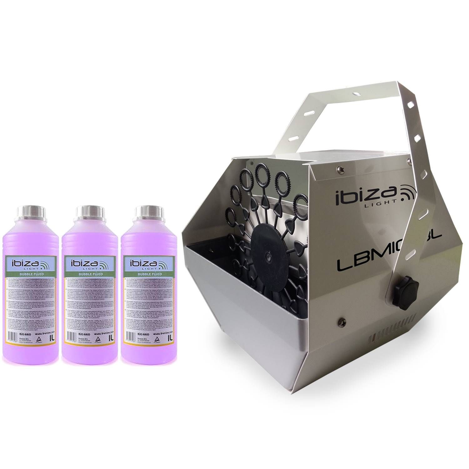 Ibiza Light LBM-10 Bubble Machine, High-Flow Silver