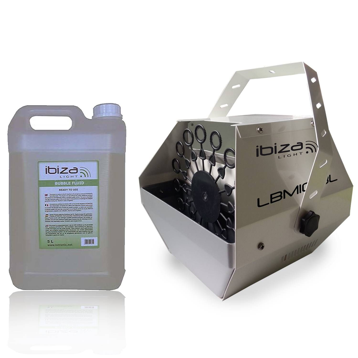 Ibiza Light LBM-10 Bubble Machine, High-Flow, Silver