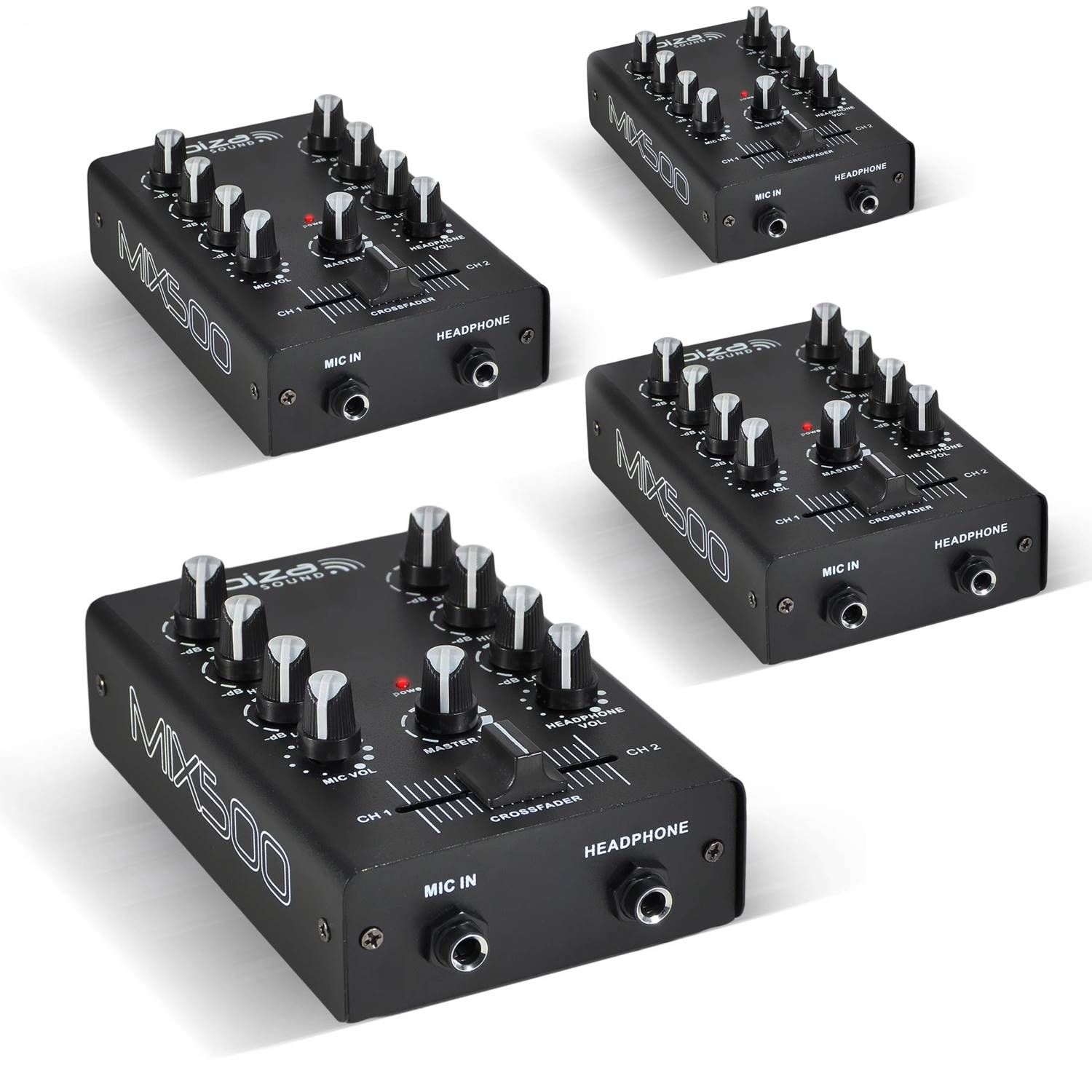 Consola de mezcla Ibiza Sound Mix500 de 4 canales