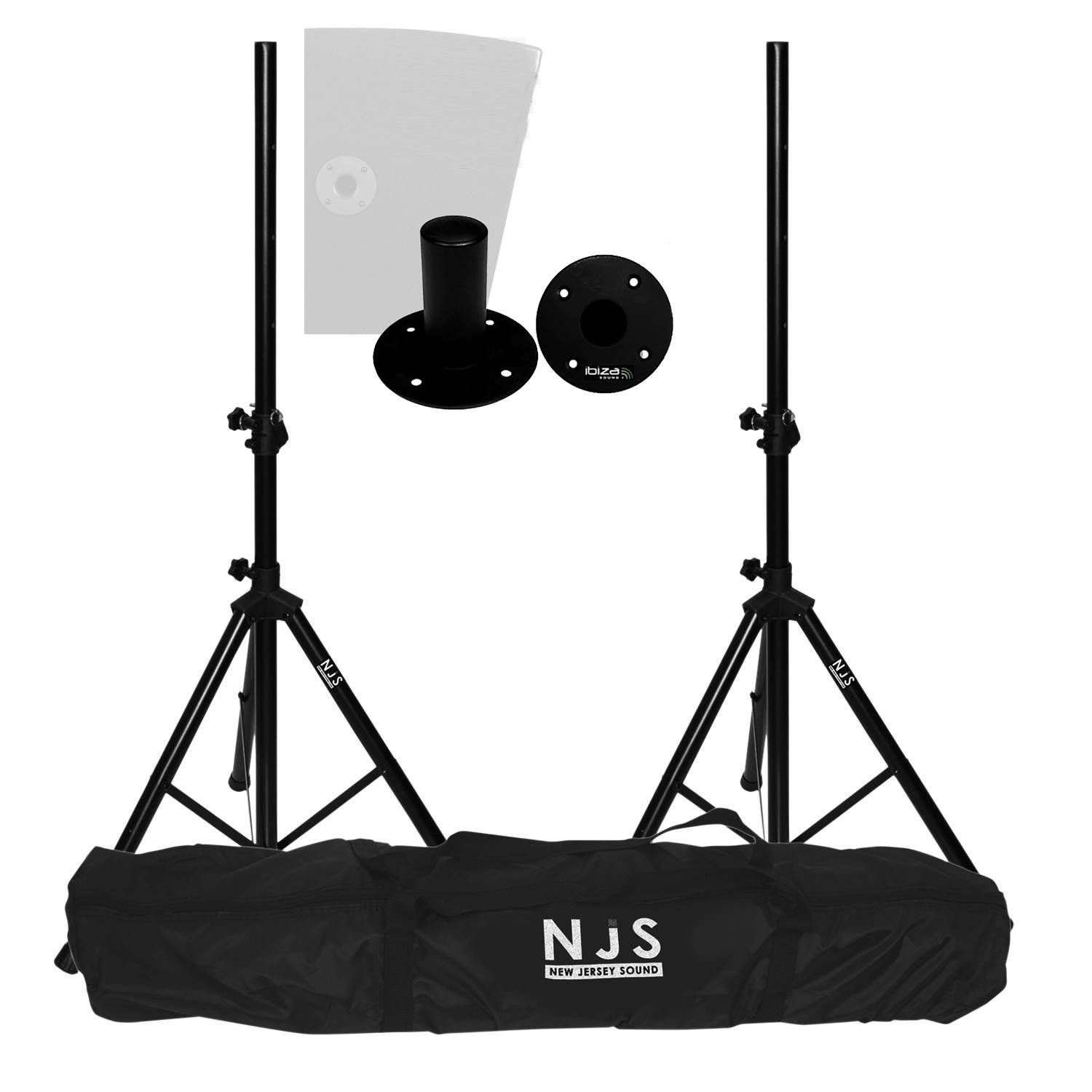 NJS PRO 35mm Speaker Stand Kit + Carry Bag + 2 Adaptors for Fixation