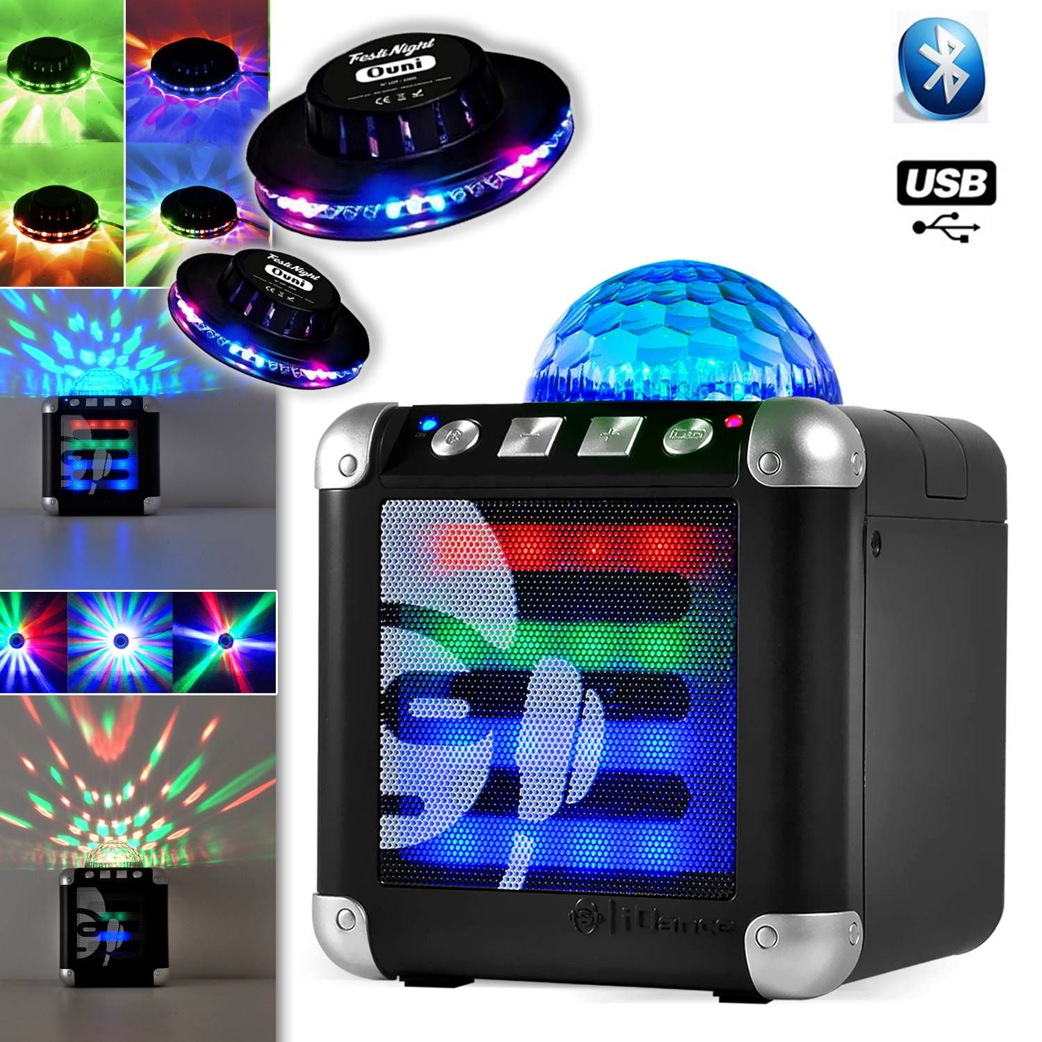 iDance CUBE MINI 3 Bluetooth Portable Speaker with RGB LEDs