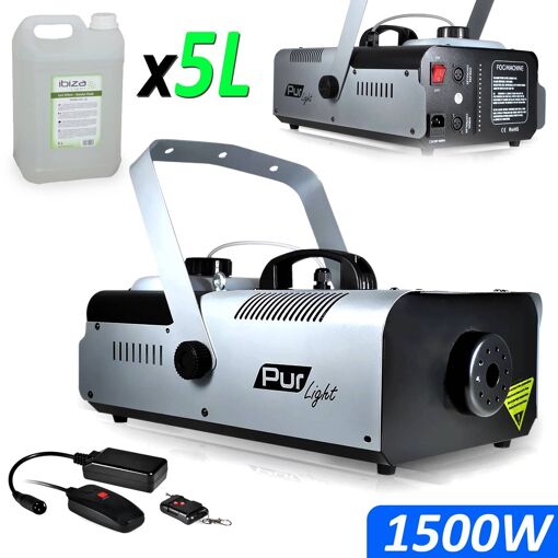 Pur Light Mega Smoke Pro 1500W Smoke Machine with Stand and 2 Remote Controls
