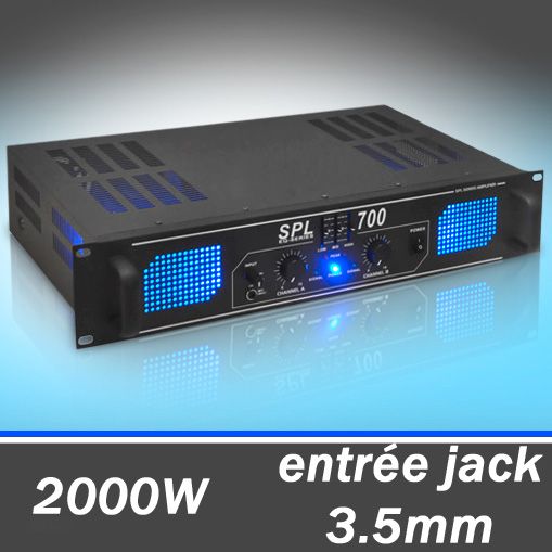 Skytec SPL700 - 2000W Stereo Audio DJ Amplifier with EQ, AUX MP3 Input and LED Lights