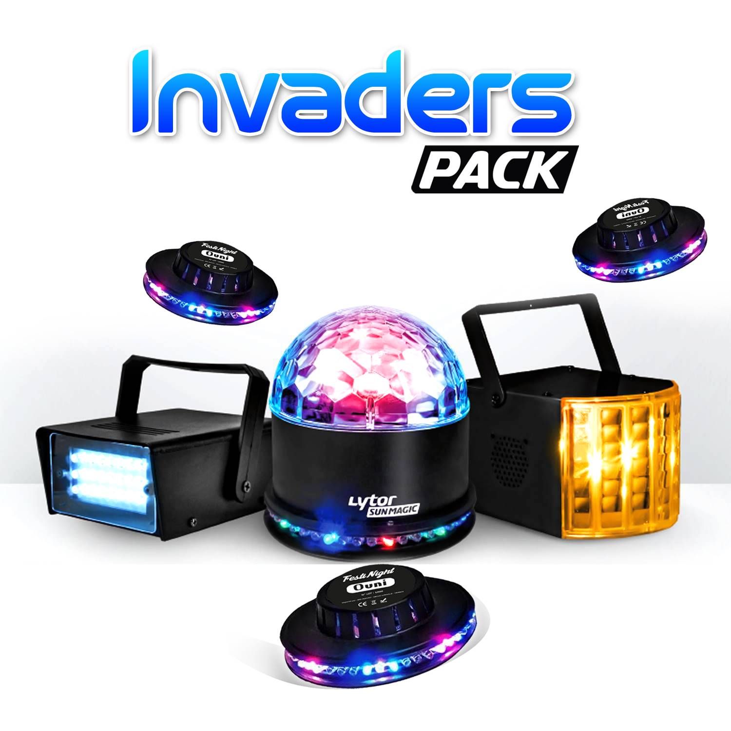 Lytor Invaders 6 Effects Derby Circus + SunMagic ASTRO/UFO + Strobe Light Kit
