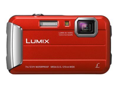 Appareil photo compact numérique Panasonic - 16,1 mégapixels - 720p - Zoom optique 4x - Étanche jusqu'à 7 mètres - Rouge