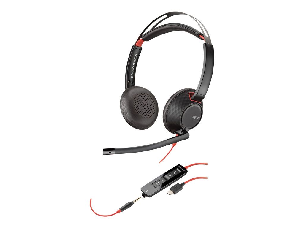 Poly Blackwire 5220 - Over-Ear Headset - Wired - USB, 3.5mm Jack - Certified for Microsoft Teams