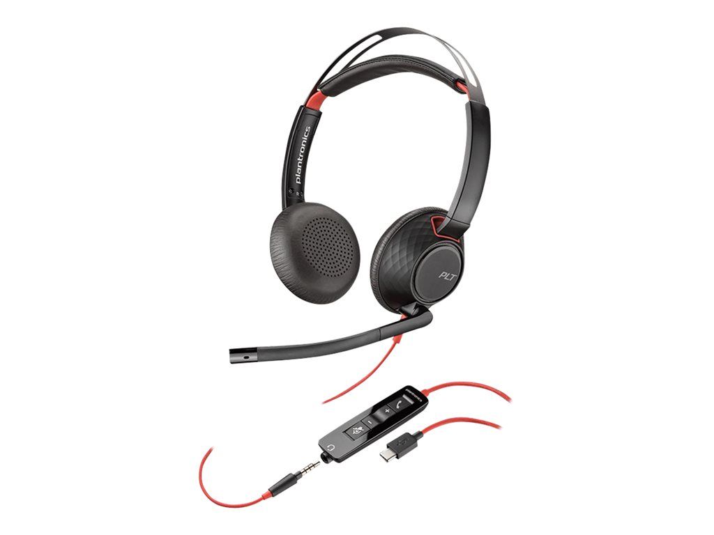 Poly Blackwire 5220 - Over-Ear Headset - Wired - 3.5mm Jack, USB-C - Microsoft Teams Certified
