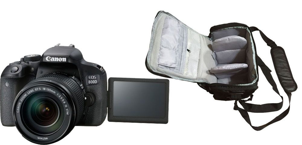 Kit Canon EOS 800D avec objectif EF-S 18-135mm f/3,5-5,6 IS STM + étui
