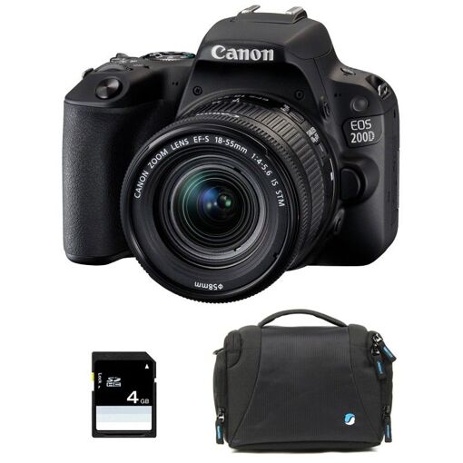 Canon EOS 200D + 18-55 IS STM 3-Year Warranty + Bag + 4GB SD Card