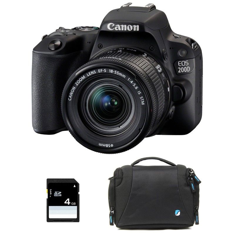 Canon EOS 200D + 18-55 IS STM 3-Year Warranty + Bag + 4GB SD Card