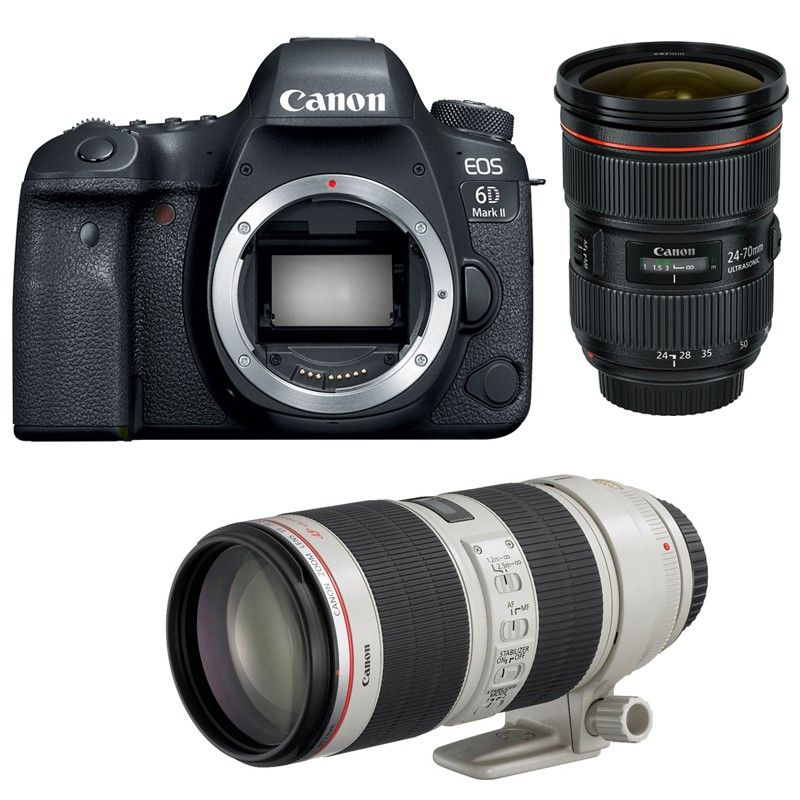 Canon EOS 6D Mark II Corps + Objectif EF 24-70mm f/2.8L II USM + Objectif EF 70-200mm f/2.8L IS USM II
