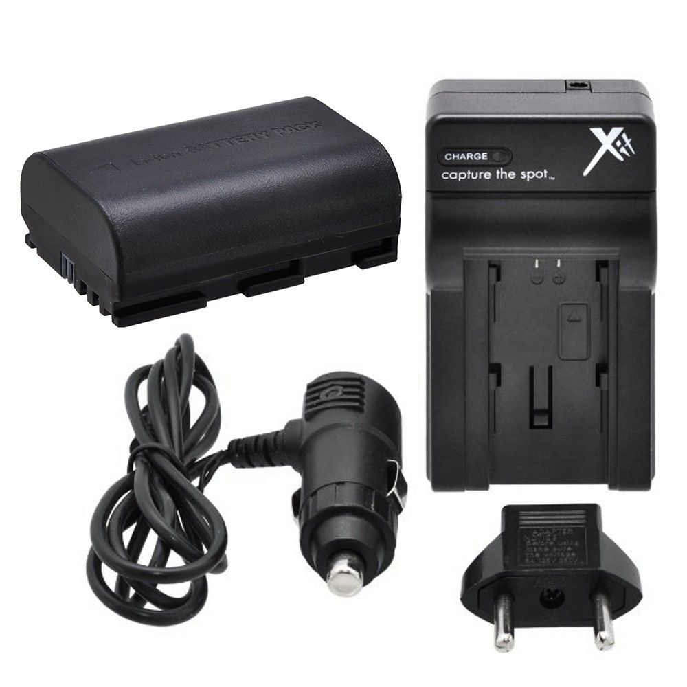 Kit de batería Xit + cargador LP-E6 para Canon EOS 5D Mark II, III, 5DS, 5DSr, 6D, 7D, 60D, 60Da, 70D