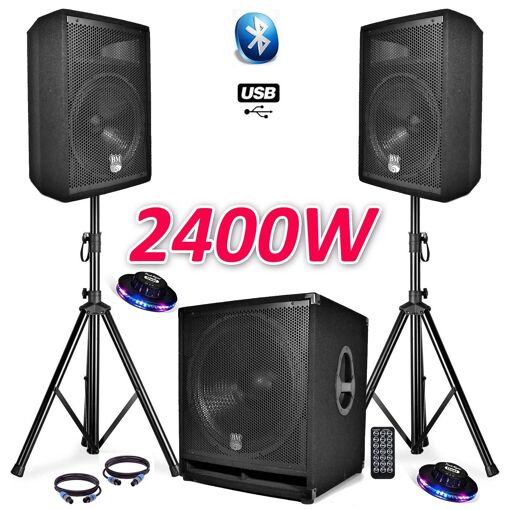 Bm Sonic BMS1812 Complete Sound Package with Subwoofer, Speakers and Accessories