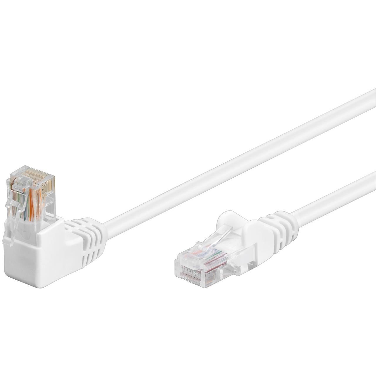 Goobay CAT 5e Patch Cable, 90° Bent, U/UTP, White, 10m
