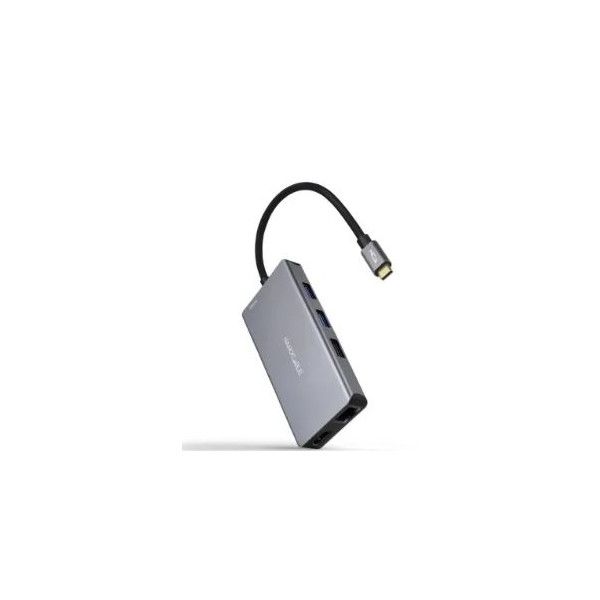 NanoCable 10.16.1009 Docking Station with USB 3.2 Gen 1 (3.1 Gen 1) Type-C Grey