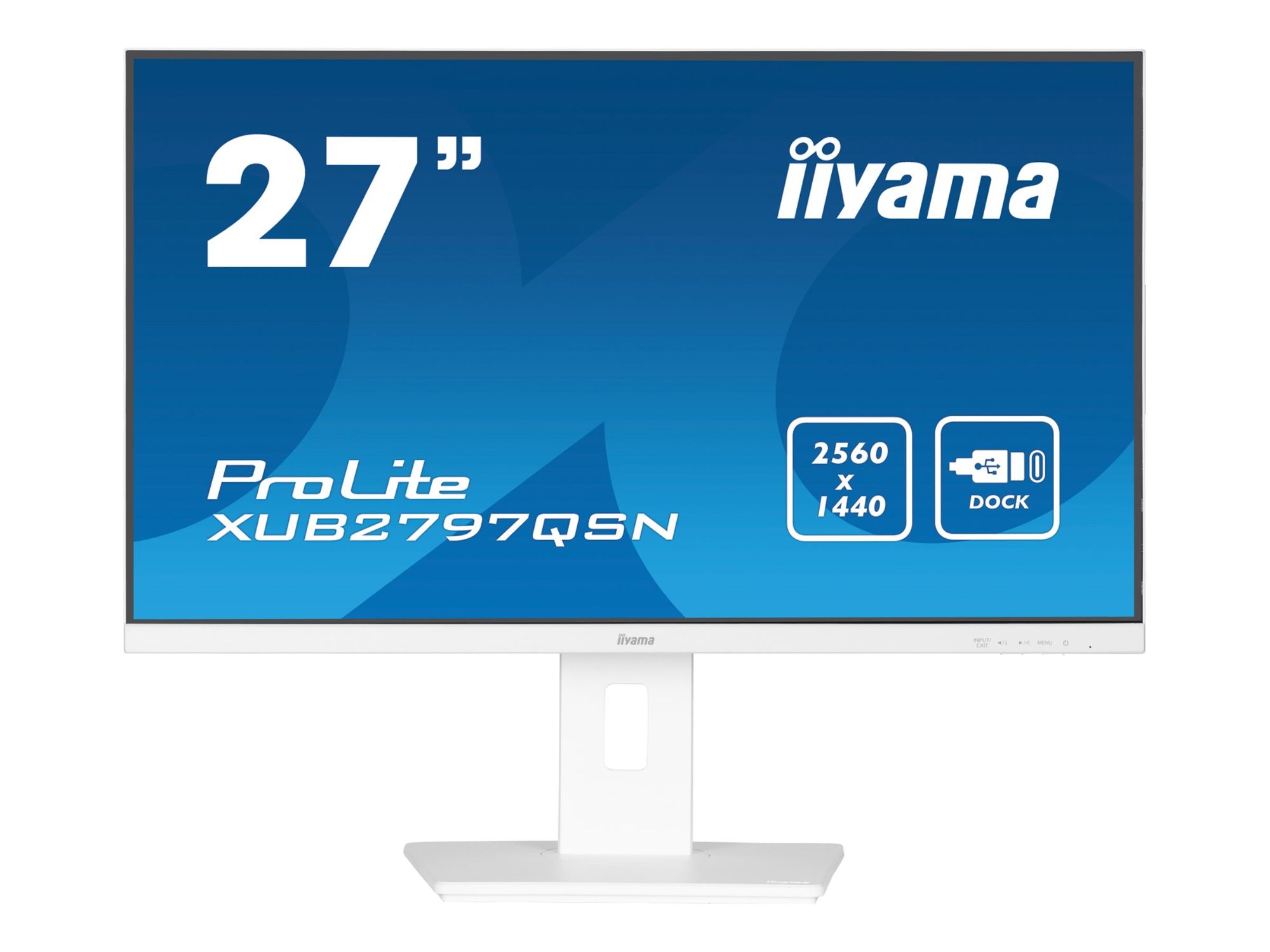 Iiyama ProLite XUB2797QSN-W1 - 27 inch LED Monitor - WQHD 2560x1440 @ 100Hz - IPS - 250 cd/m² - 1ms Response Time - HDMI, DisplayPort - Built-in Speakers - Matte White
