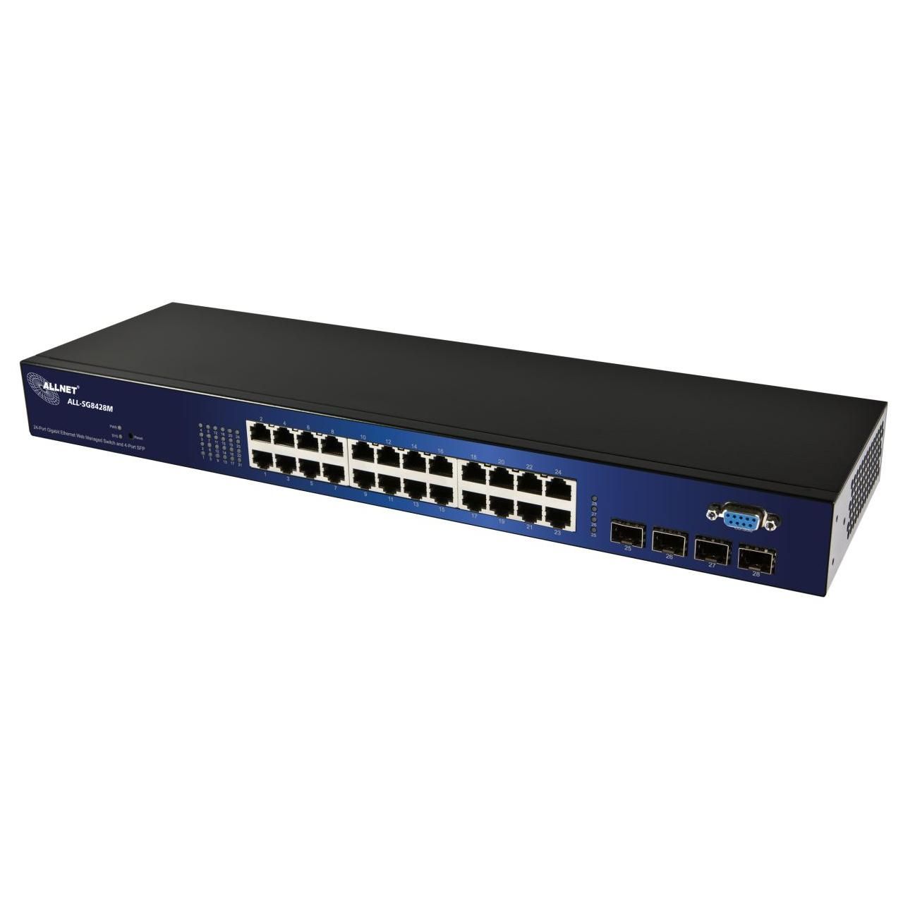 Allnet 127211 Managed L2 Gigabit Ethernet Switch (10/100/1000) - Black