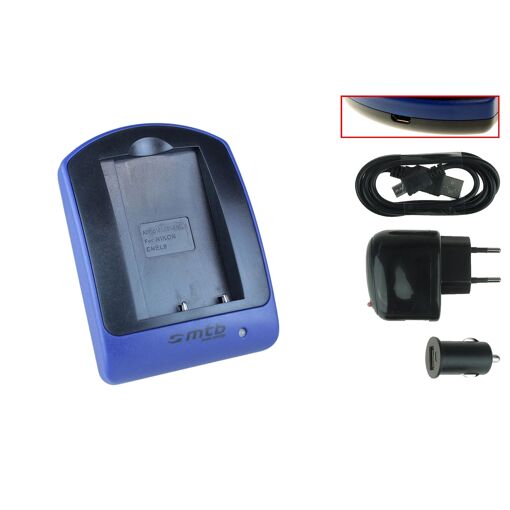 Cargador rápido Nikon EN-EL9 (USB/coche/pared) para D40, D40x, D60, D3000, D5000