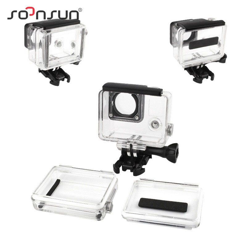 Cnyo Waterproof Skeleton Case with LCD Backdoor for GoPro Hero 4/3+ (Black, 600D Polycarbonate, 2500mAh Capacity)