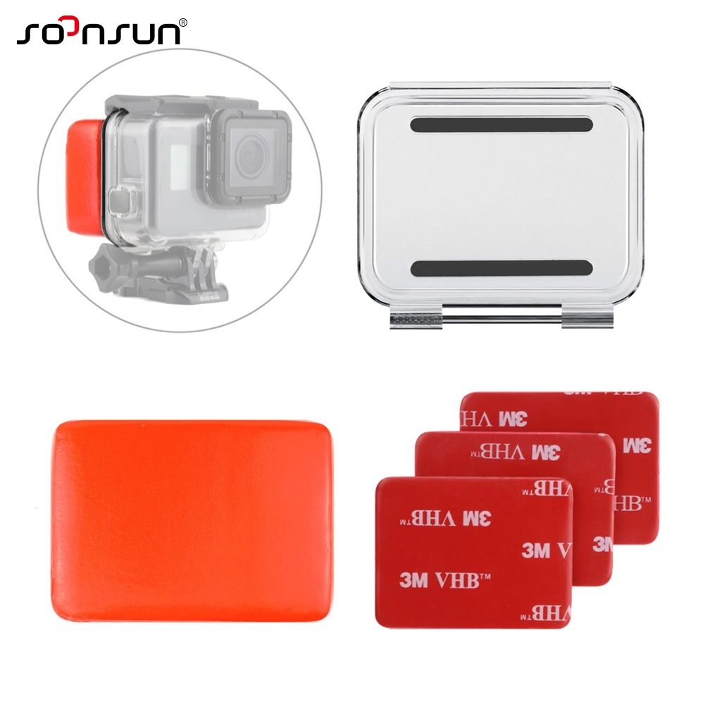 Cnyo GoPro Hero 5/6 Waterproof Backdoor with Floaty Sponge Box and Adhesive Stickers