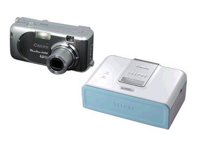 Canon Compact Camera - 4.0MP - 4x Optical Zoom - Silver Grey - with Canon SELPHY CP510 Compact Photo Printer