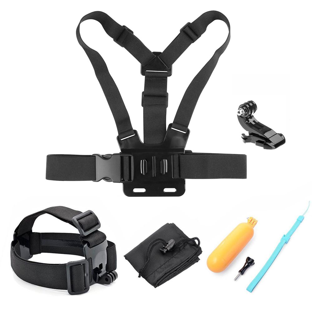CNYO Action Camera Accessories Set - Chest Strap, Floating Grip