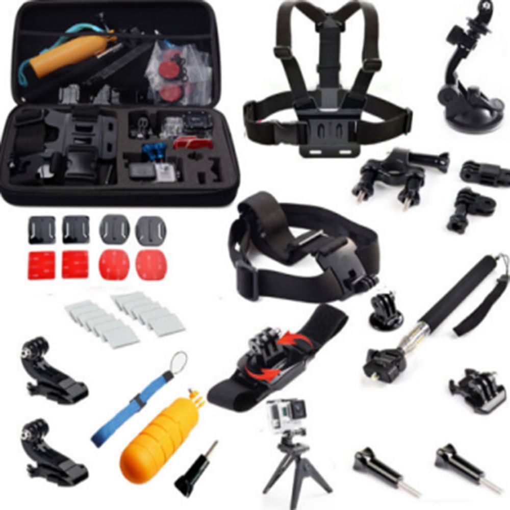 CNYO® Cycling Accessory Set - Chest Strap, Head Strap, Monopod with Suction Cup Float for GoPro Hero 5/4/3, SJCAM, Xiaomi Yi 4K, Eken H9