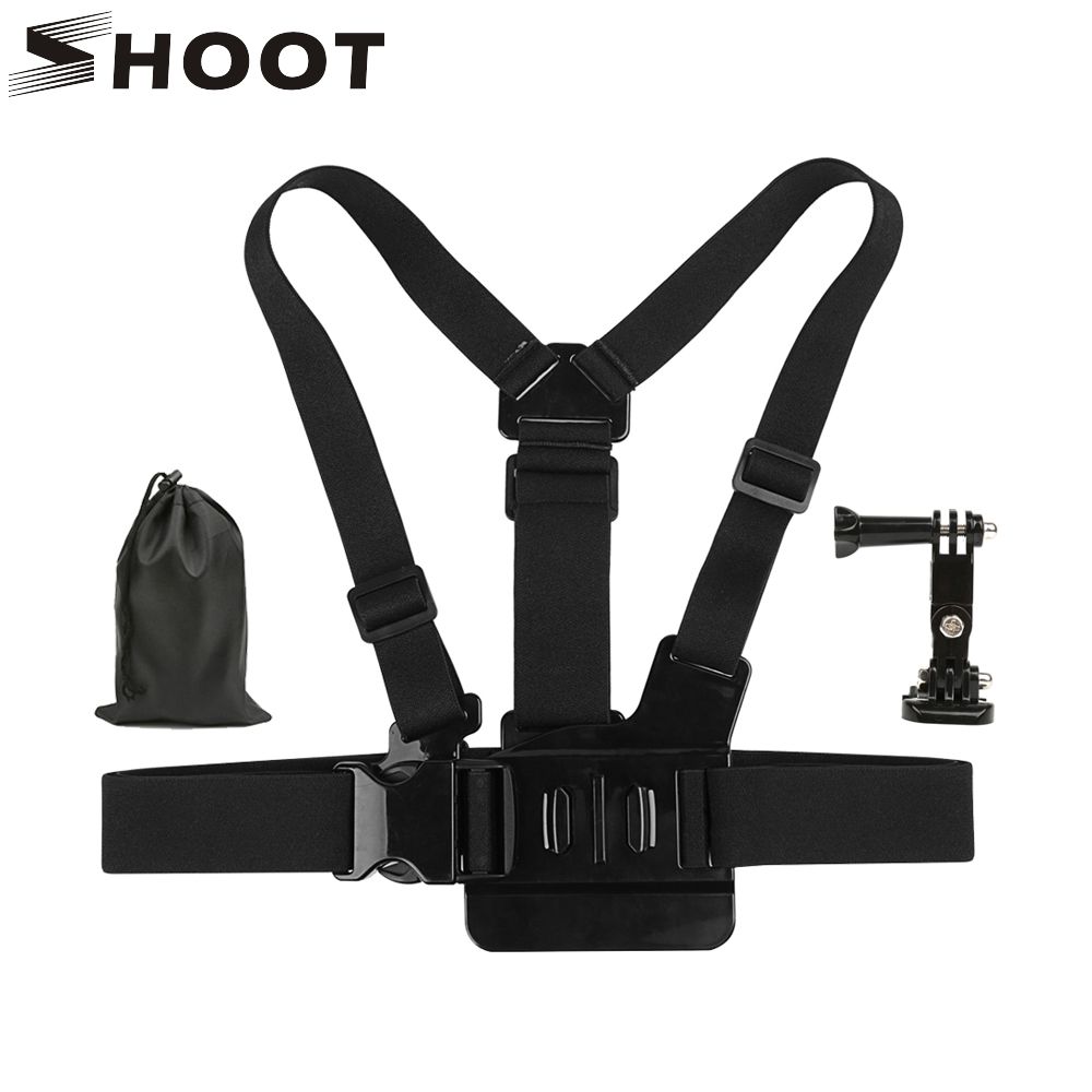 Correa de pecho para cámara de acción CNYO® para GoPro Hero 5/4/3, SJCAM, Xiaoyi, Yi 4K con soporte de trípode de 3 vías y bolsa de almacenamiento