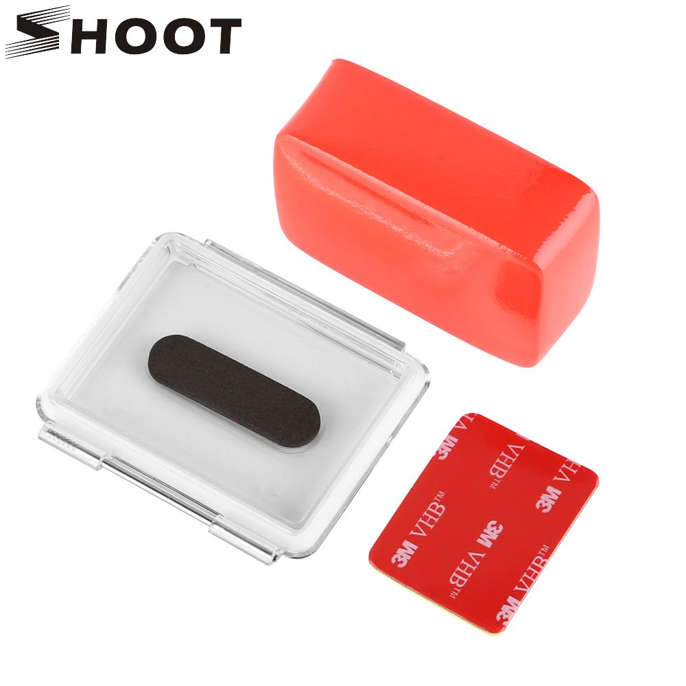 Esponja flotante roja CNYO con puerta secreta para GoPro Hero 4/3+ Estuche impermeable con soporte trasero